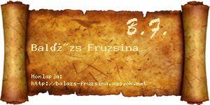 Balázs Fruzsina névjegykártya
